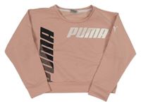 Světlerůžová crop mikina s logem Puma