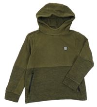 Khaki mikina s nášivkou a kapucňou George