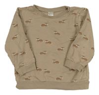 Béžová mikina s liškami H&M