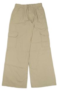 Nové - béžové plátěné kalhoty s kapsami H&M