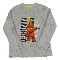 Sivé vzorované tričko s Lego Ninjago