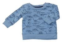 Modrá vzorovaná mikina s dinosaurami dunnes