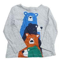 Svetlosivé melírované tričko s medveďmi C&A