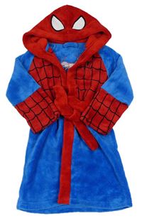 Modro-červený plyšový župan s kapucí - Spider-man zn. Mothercare