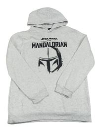 Světlešedá mikina s potiskem a kapucí - The Mandalorian Primark