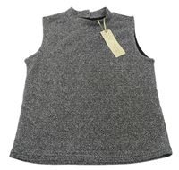 Čierno-strieborný trblietavý top Primark