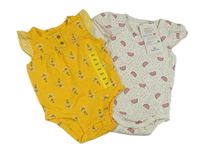 2set - 2x body - bílé s melouny + žluté kvetované