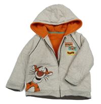 Béžová melírovaná zateplená prepínaci mikina s Tigrom a kapucňou George