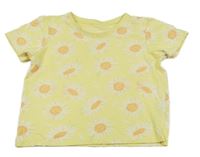 Žluté květované crop tričko Primark