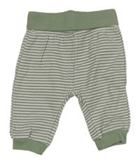 Zeleno-bílé pruhované tepláky Ergee