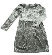 Sivé zamatové šaty H&M