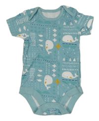 Světlemodré vzorované body s velrybami 