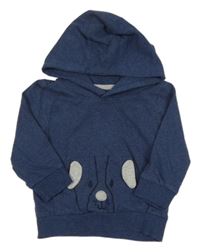 Tmavomodré tričko s psíkom a kapucňou Topomini