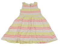 Bielo-žlto-ružové pruhované šaty H&M