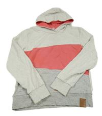 Svetlošedá -sivo-ružová mikina s kapucňou Yigga