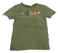 Khaki tričko s nápisom S. Oliver