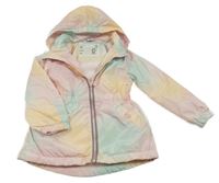Barevná pastelová šusťáková jarní lehce zateplená parka s kapucí Dopodopo