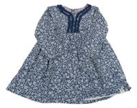 Modro-biele kvetované šaty Mantaray
