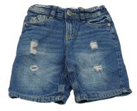 Modré riflové kraťasy s prošoupáním 