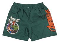 Nové - Tmavozelené plážové kraťasy se superhrdiny Marvel