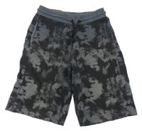 Antracitovo-čierne vzorované teplákové kraťasy H&M