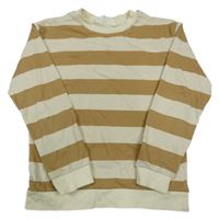 Béžovo-hnedá pruhovaná mikina H&M