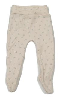 Světlerůžovo-zelené květované polodupky Zara