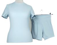 2set - Dámské světlemodré sportovní tričko + kraťasy 