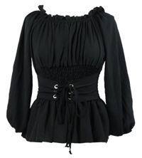 Nové - Dámská černá peplum halenka se šněrováním Boohoo 