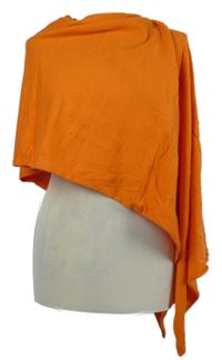 Dámske oranžové svetrové pončo