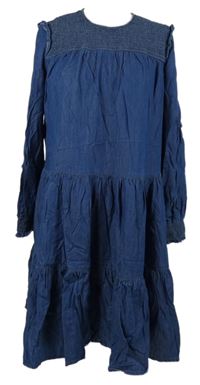 Dámské tmavomodré šaty riflového vzhledu C&A