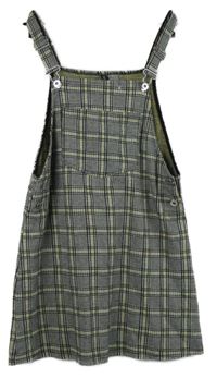 Dámske čierno-žlto-biele kockované na traké šaty H&M