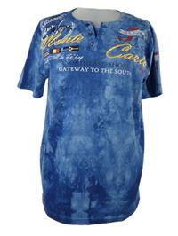 Pánské modré batikované tričko s nápisy RedWay 