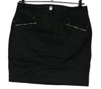 Dámska čierna koženková sukňa Denim