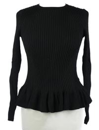 Dámský černý žebrovaný svetr H&M