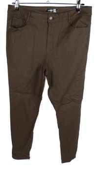 Dámské hnědé potažené skinny kalhoty Pep&Co