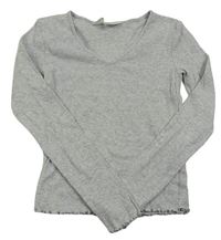 Svetlosivé rebrované crop tričko H&M
