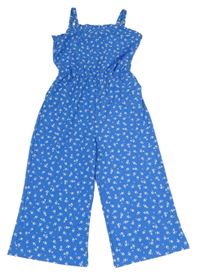 Modrý květinový kalhotový overal Primark