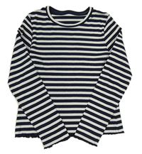 Tmavomodro-bílé pruhované crop triko M&S