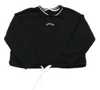 Čierna crop mikina s nápisom M&S