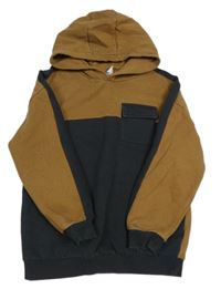 Hndo-čierna mikina s kapucňou Tu