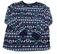 Tmavomodrá vzorovaná plyšová mikina se Stichem Disney