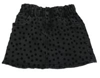 Čierna bodkovaná á rifľová sukňa hema