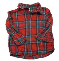 Červeno-modro-biela kockovaná flanelová košeľa Dopodopo