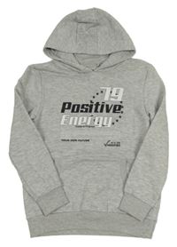 Svetlosivá mikina s nápisom a kapucňou Primark