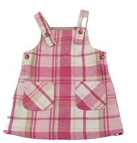 Růžovo-bílo-béžové kostkované šaty s kapsami Nutmeg