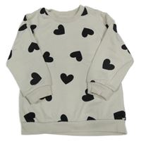 Biela mikina so srdiečkami F&F