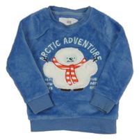 Modrá chlpatá domáceá mikina s yettim F&F