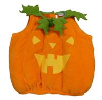 -Kockovaným Neónově oranžová zamatová zateplená vesta- tekvica