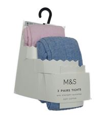 Nové - 2x punčocháče - modré+ růžové M&S